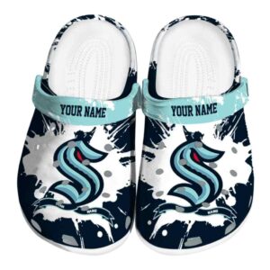 personalized seattle kraken splatter pattern clog best selling