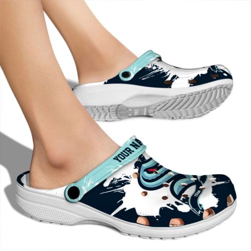 personalized seattle kraken splatter pattern clog fashion forward