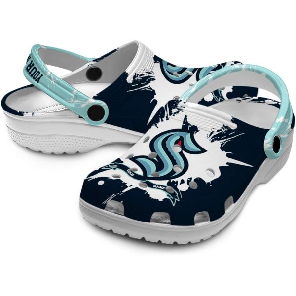 personalized seattle kraken splatter pattern clog high quality