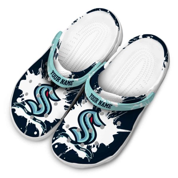 personalized seattle kraken splatter pattern clog latest model