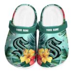 personalized seattle kraken tropical vibes clog best selling