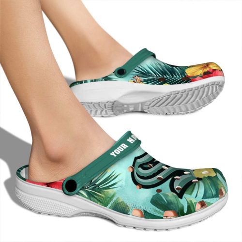 personalized seattle kraken tropical vibes clog fashion forward