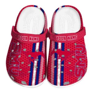 personalized smu mustangs contrasting stripes clog best selling