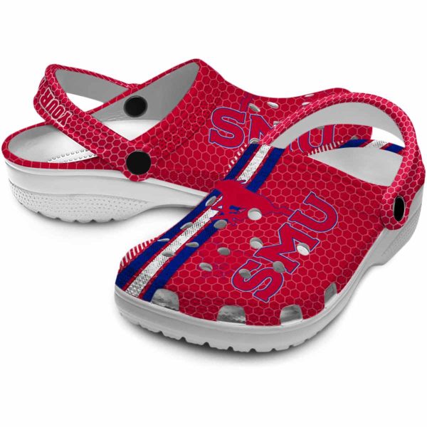 personalized smu mustangs contrasting stripes clog high quality