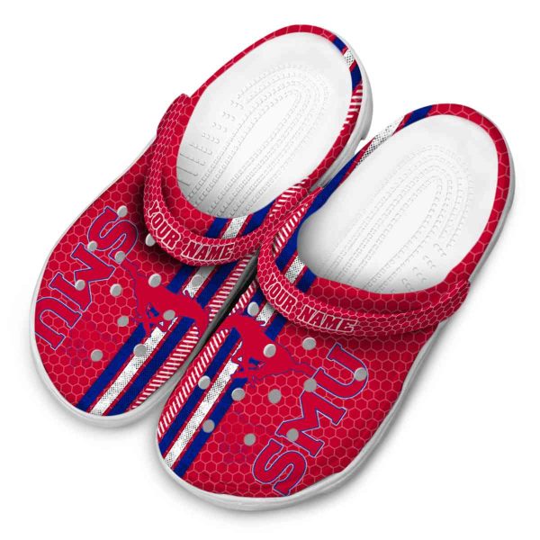 personalized smu mustangs contrasting stripes clog latest model