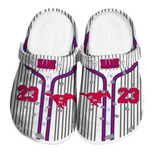 personalized smu mustangs pinstripe pattern clog best selling