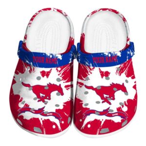 personalized smu mustangs splatter pattern clog best selling