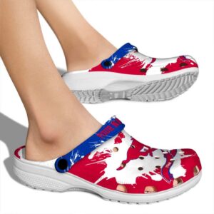 personalized smu mustangs splatter pattern clog fashion forward