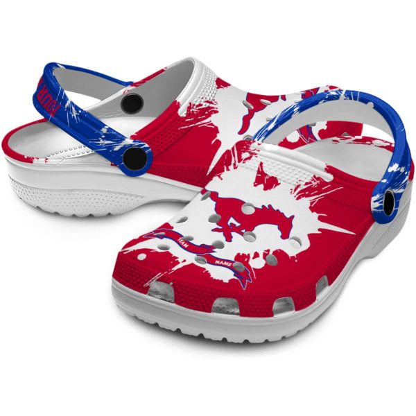 personalized smu mustangs splatter pattern clog high quality