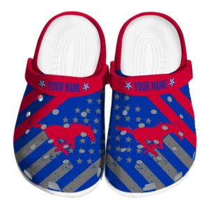 personalized smu mustangs star spangled graphic clog best selling