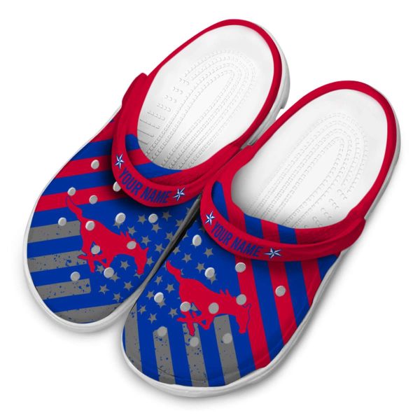 personalized smu mustangs star spangled graphic clog latest model