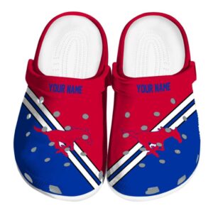 personalized smu mustangs striped accents clog best selling