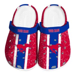 personalized smu mustangs vertical stripes clog best selling