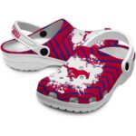 personalized smu mustangs zigzag paint burst clog best selling