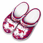 personalized smu mustangs zigzag paint burst clog best selling