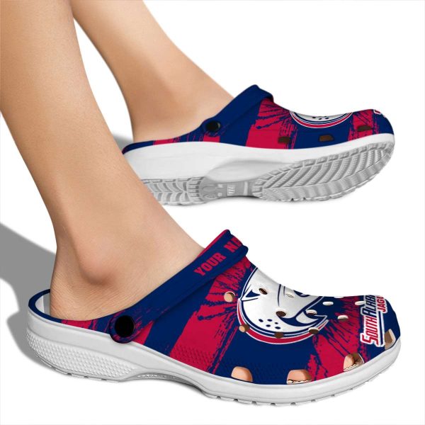 personalized south alabama jaguars paint splatter graphics clog fashion forward
