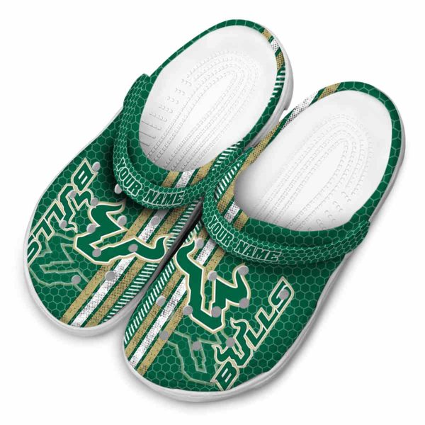 personalized south florida bulls contrasting stripes clog latest model