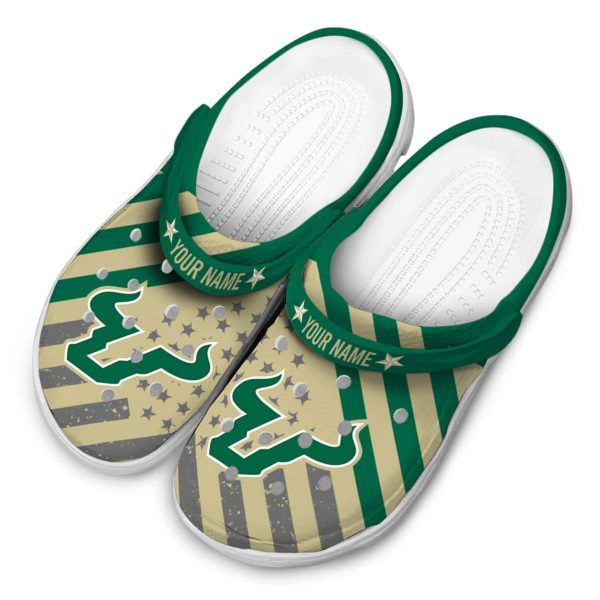personalized south florida bulls star spangled graphic clog latest model