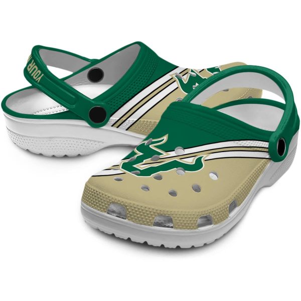 personalized south florida bulls striped accents clog high quality