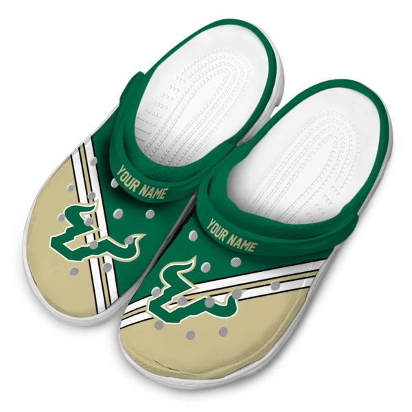 personalized south florida bulls striped accents clog latest model