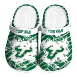personalized south florida bulls zigzag paint burst clog best selling