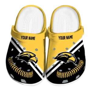 personalized southern miss golden eagles baseball motif clog best selling