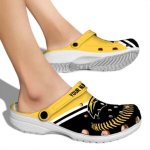 personalized southern miss golden eagles baseball motif clog fashion forward