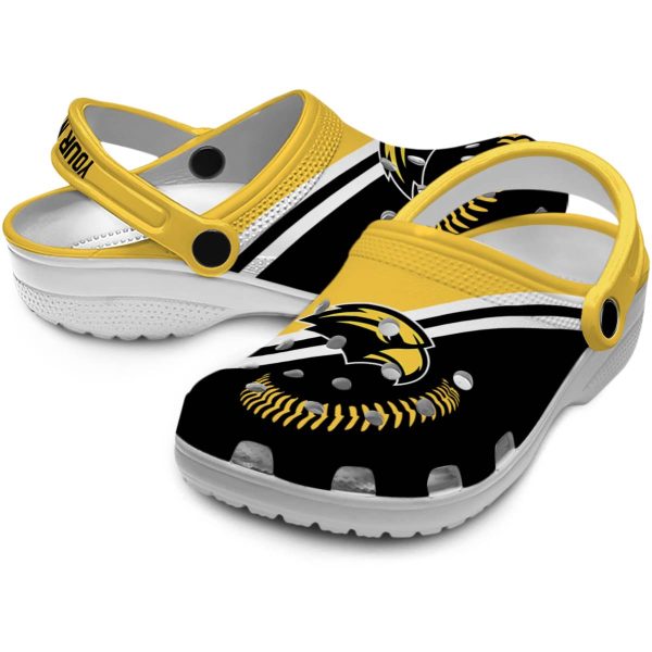 personalized southern miss golden eagles baseball motif clog high quality