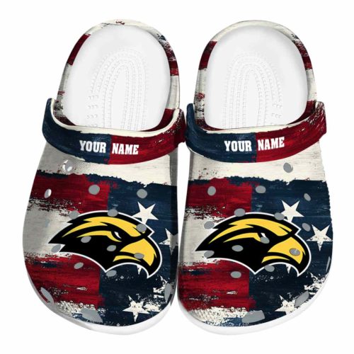 personalized southern miss golden eagles patriotic stripes clog best selling