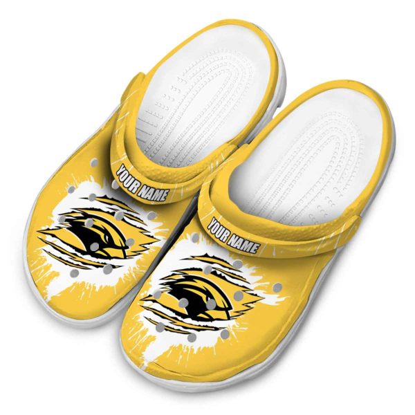 personalized southern miss golden eagles splash motif background clog latest model