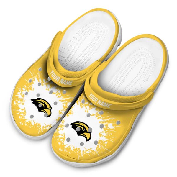 personalized southern miss golden eagles splatter background clog latest model