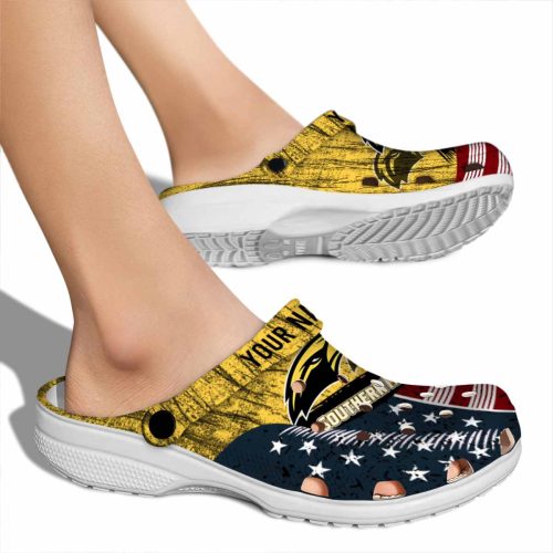 personalized southern miss golden eagles star spangled side pattern clog fashion forward