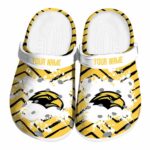 personalized southern miss golden eagles zigzag paint burst clog best selling