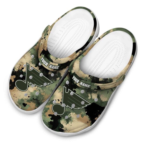 personalized st louis blues camouflage craze clog latest model