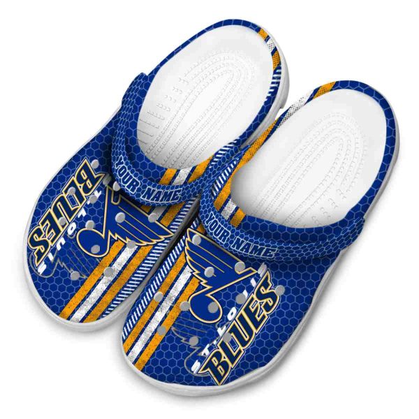 personalized st louis blues contrasting stripes clog latest model