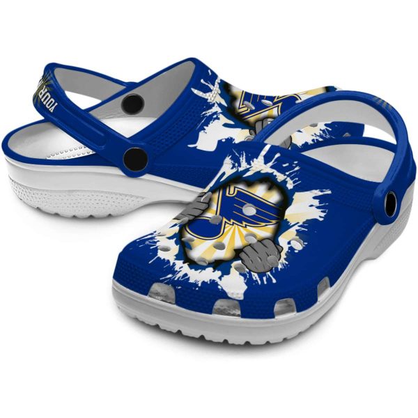 personalized st louis blues gripping hand clog high quality