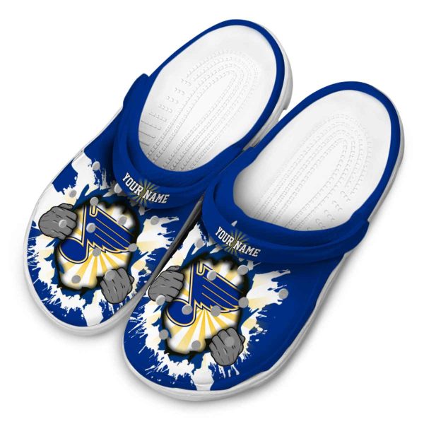 personalized st louis blues gripping hand clog latest model