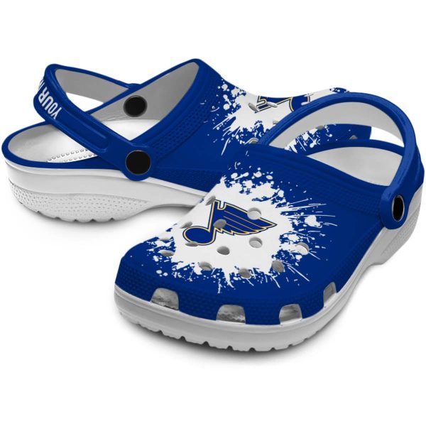 personalized st louis blues splatter background clog high quality