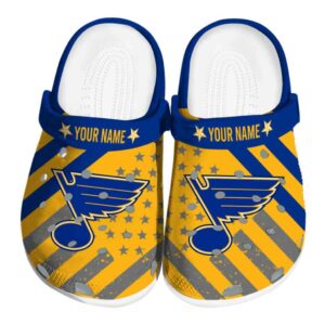 personalized st louis blues star spangled graphic clog best selling
