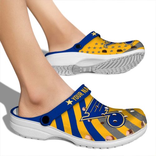 personalized st louis blues star spangled graphic clog fashion forward