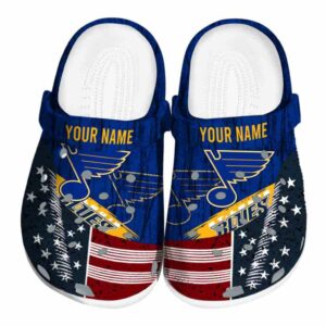 personalized st louis blues star spangled side pattern clog best selling