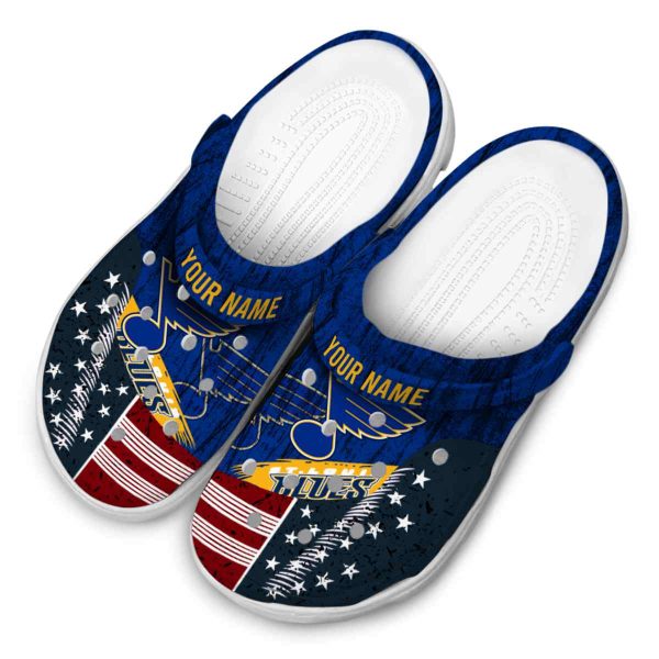 personalized st louis blues star spangled side pattern clog latest model