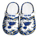 personalized st louis blues zigzag paint burst clog best selling