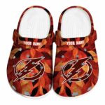 personalized tampa bay lightning autumn leaves clog best selling