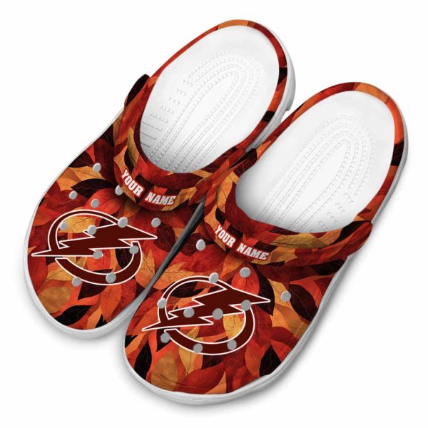 personalized tampa bay lightning autumn leaves clog latest model