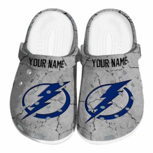 personalized tampa bay lightning cracked texture clog best selling