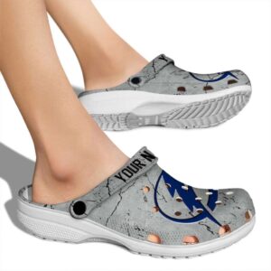 personalized tampa bay lightning cracked texture clog fashion forward