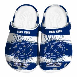 personalized tampa bay lightning paint splatter graphics clog best selling