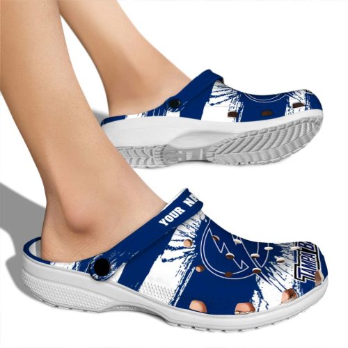 personalized tampa bay lightning paint splatter graphics clog fashion forward