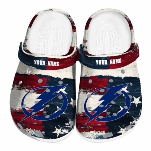 personalized tampa bay lightning patriotic stripes clog best selling